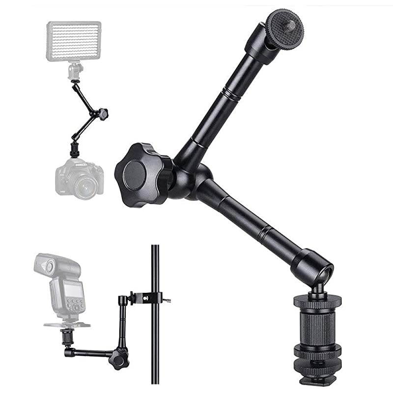 11inch Adjustable Articulating Frction Magic Arm with Large Super Clamp Mount Compatible with DSLR Camera Rig, LCD Monitor, LED Lights, Flash Lights, Microphones, DJI Osmo,Smart Phone