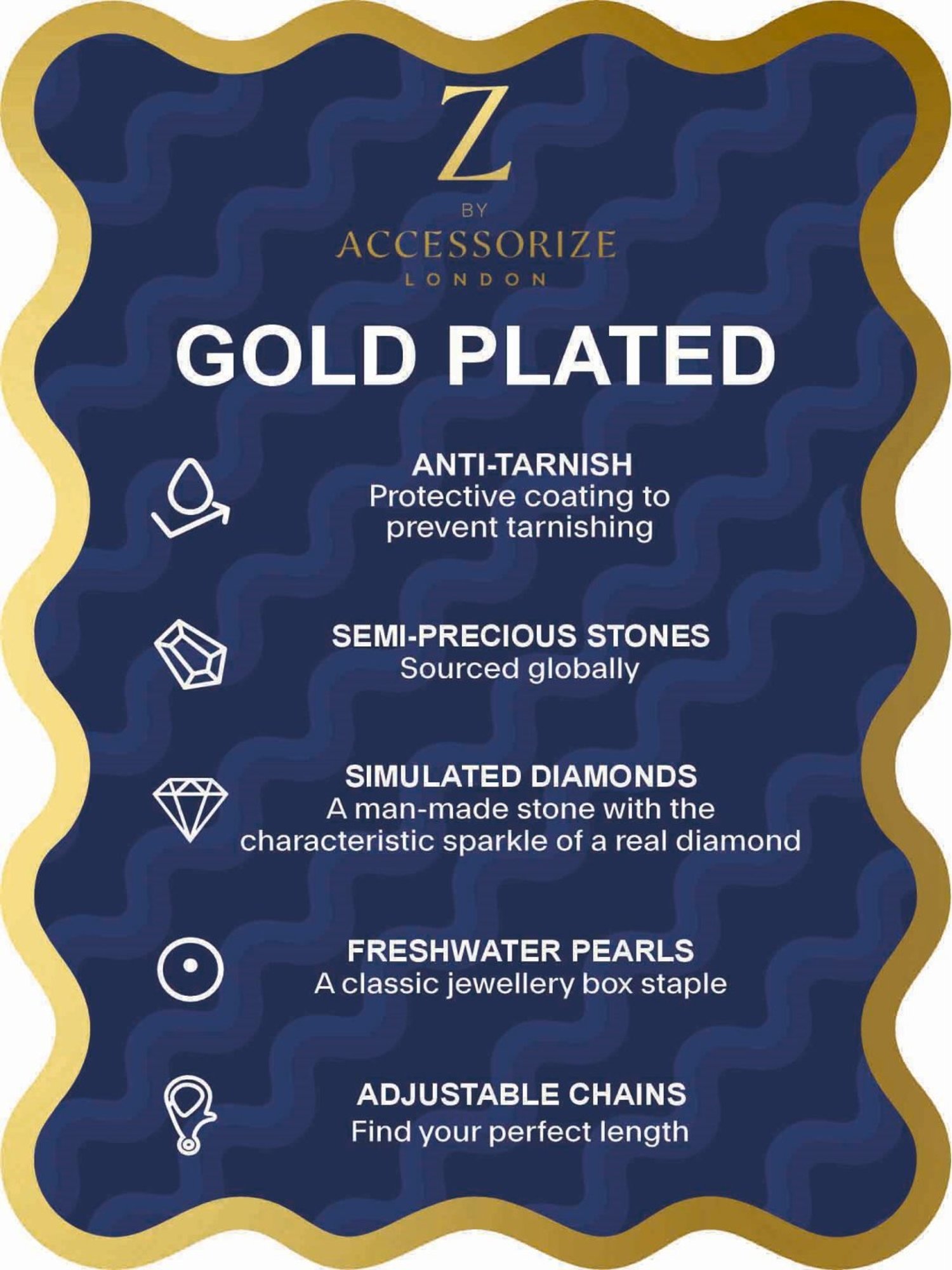 Accessorize London Women's Z Real Gold Plated Cubic Zirconia Pendant Necklace