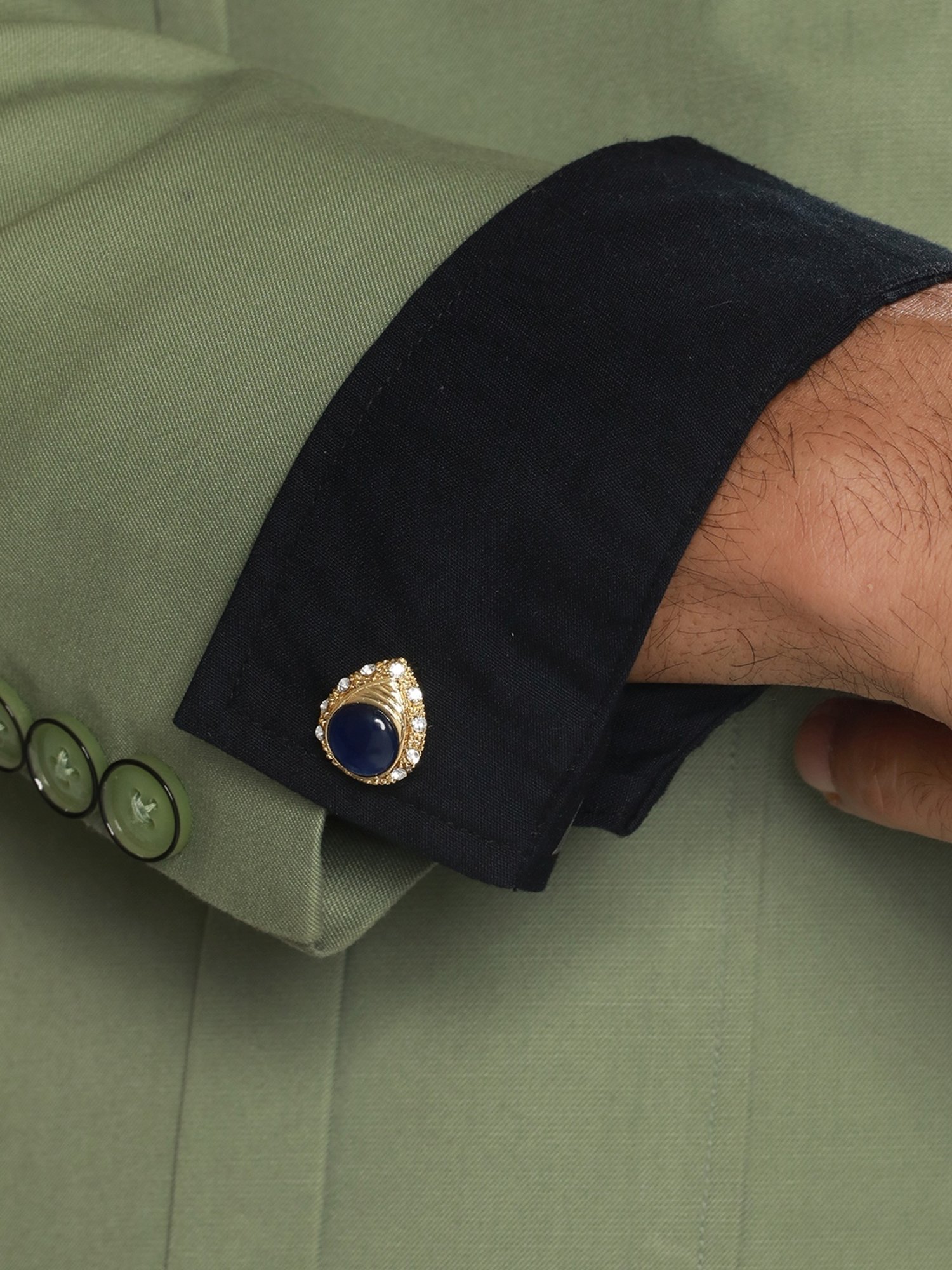 Bold by Priyaasi Halo Circle Golden Cufflinks for Men