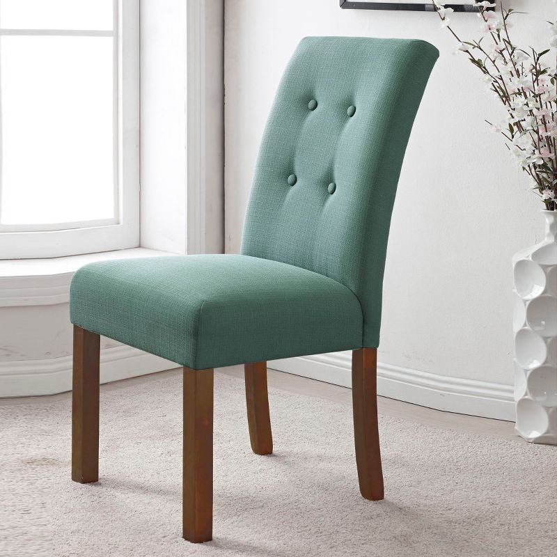 Set of 2 Kristin Tufted Dining Chair Aqua Textured - HomePop