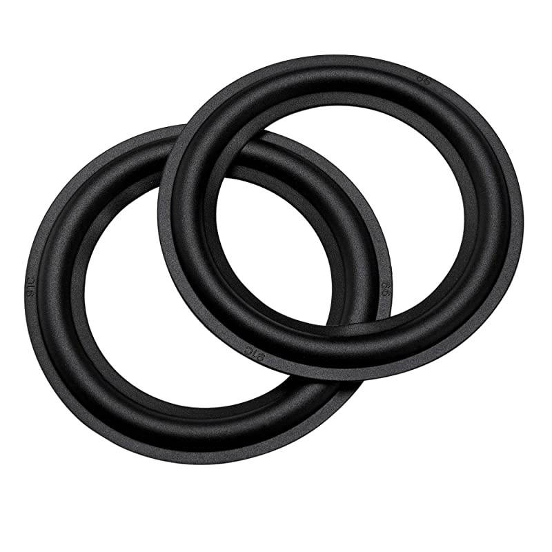2pcs Black Color 4 Rubber Speaker Edge Surround Rings Replacement Parts for Speaker Repair or DIY 4