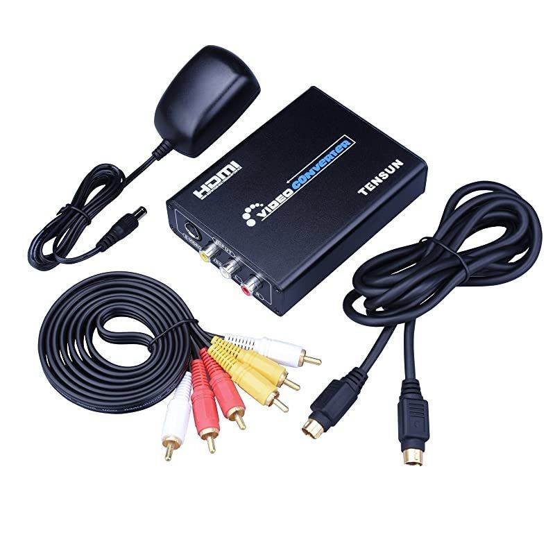 3RCA AV CVBS Composite amp SVideo RL Audio to HDMI Converter Adapter Support 720P1080P for PS2 PS3 NES SNES Nintendo 64 HDTV