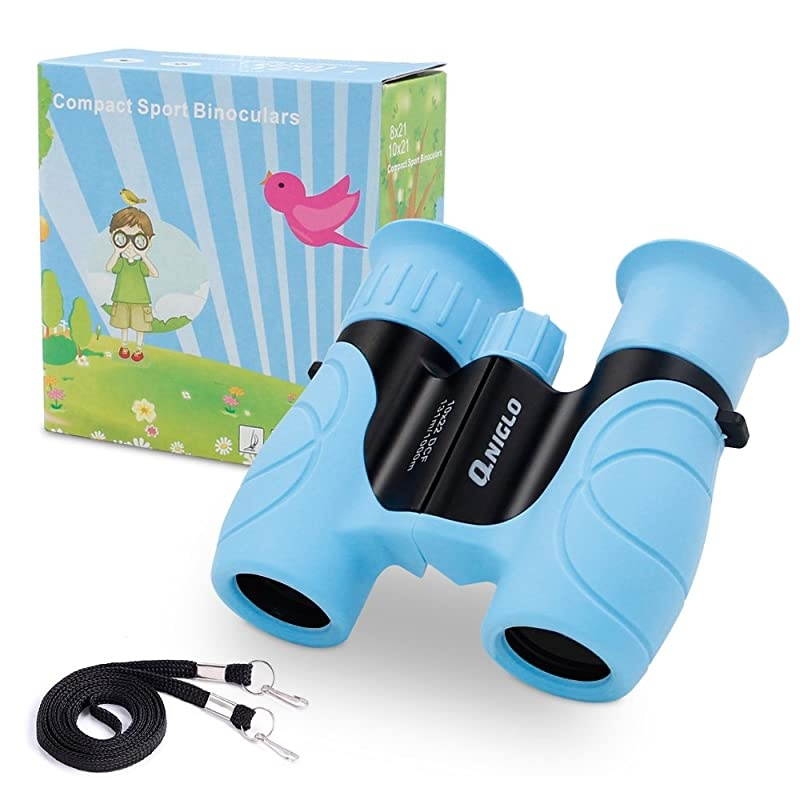 Binoculars for Kids Shockproof 10 x 22 High Resolution Real Optics Outdoor Explore Toys for Kids Children Toys Gift for Kids Blue