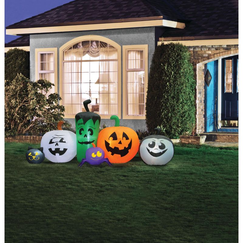 Occasions 8' Inflatable Monster Pumpkin Patch, 3.5 ft Tall, Multicolored