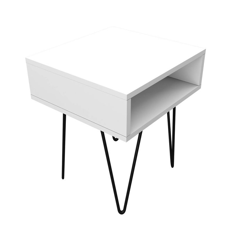 14.96" Nolita End Table with 1 Cubby White - Manhattan Comfort