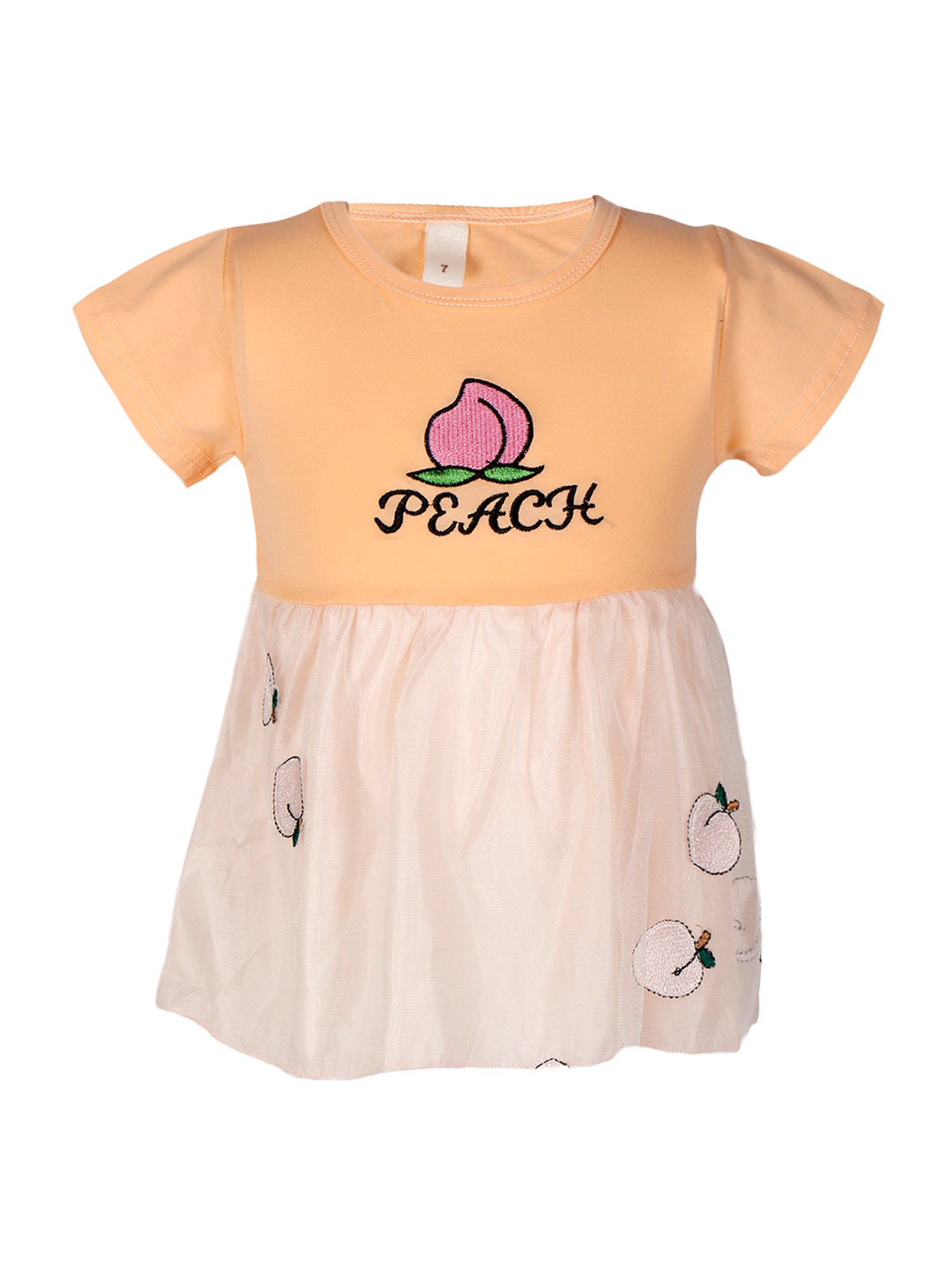 Passion Petals Kids Peach Printed Dress