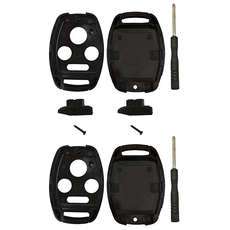 Pack Key Fob Shell Case Fit for Honda Accord Civic EX Pilot Keyless Entry Remote Key Housing Replacement with Free Screwdriver Casing Only Model