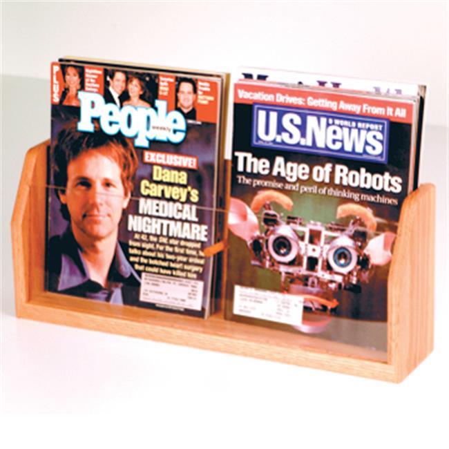Wooden Mallet Countertop 2 Pocket Magazine Holders Display Rack Light Oak