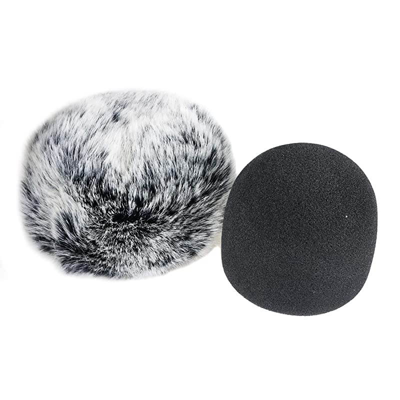 Microphone Windscreen with Furry Windscreen Muff Mic Wind Cover Pop Filter for Blue Yeti Blue Yeti Pro USB Microphone 2 Pack