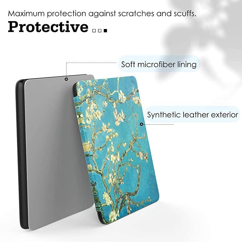 Case Compatible with AllNew K i n d l e 10th Generation 2019 Releases Light Thin Shell Tablet Screen Protector Smart Cover and Case with Auto SleepWake for EReader 2019 Almond Blossom