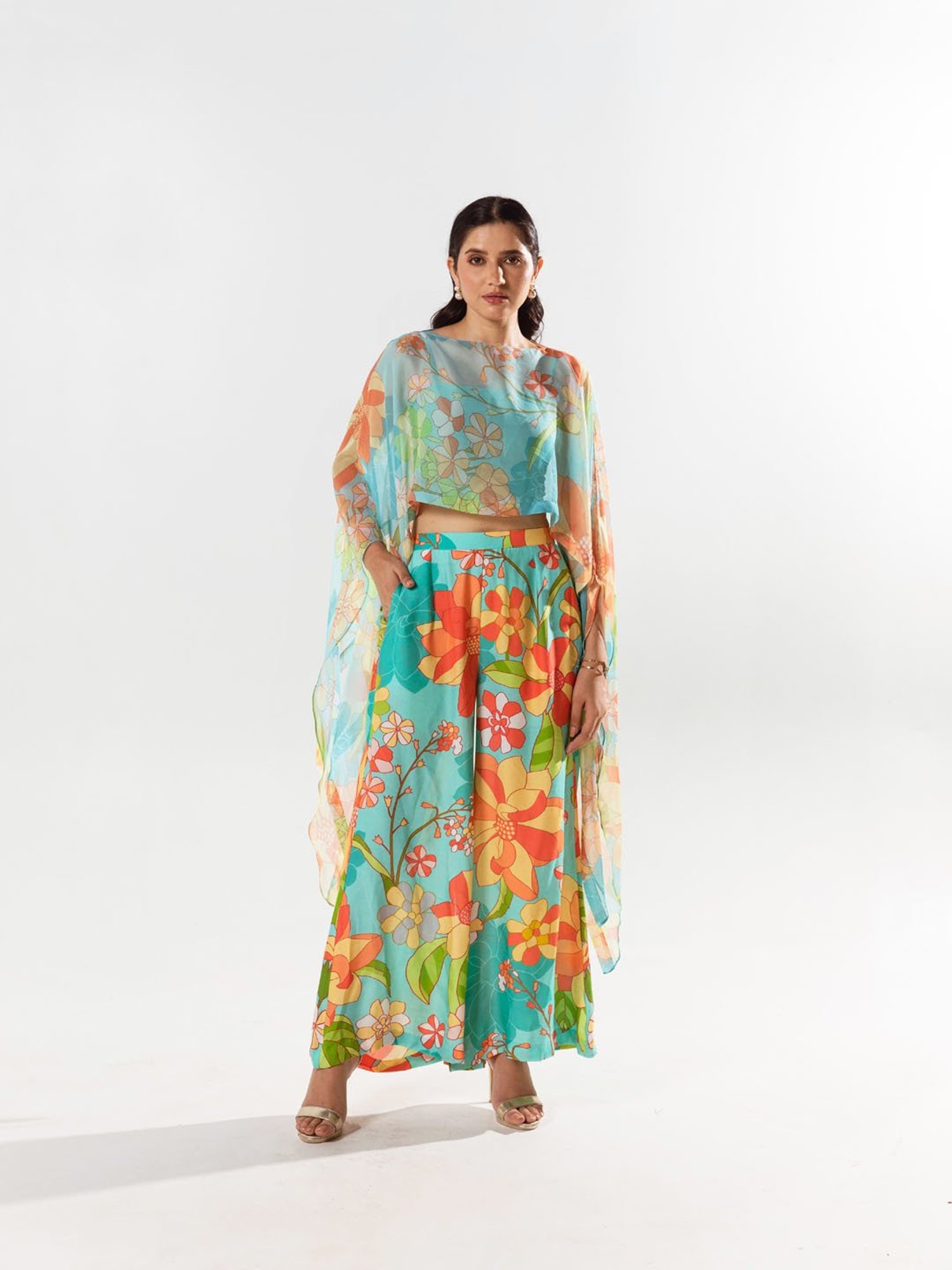 Aroop Shop India Cynthia Co-Ord Set with Cape