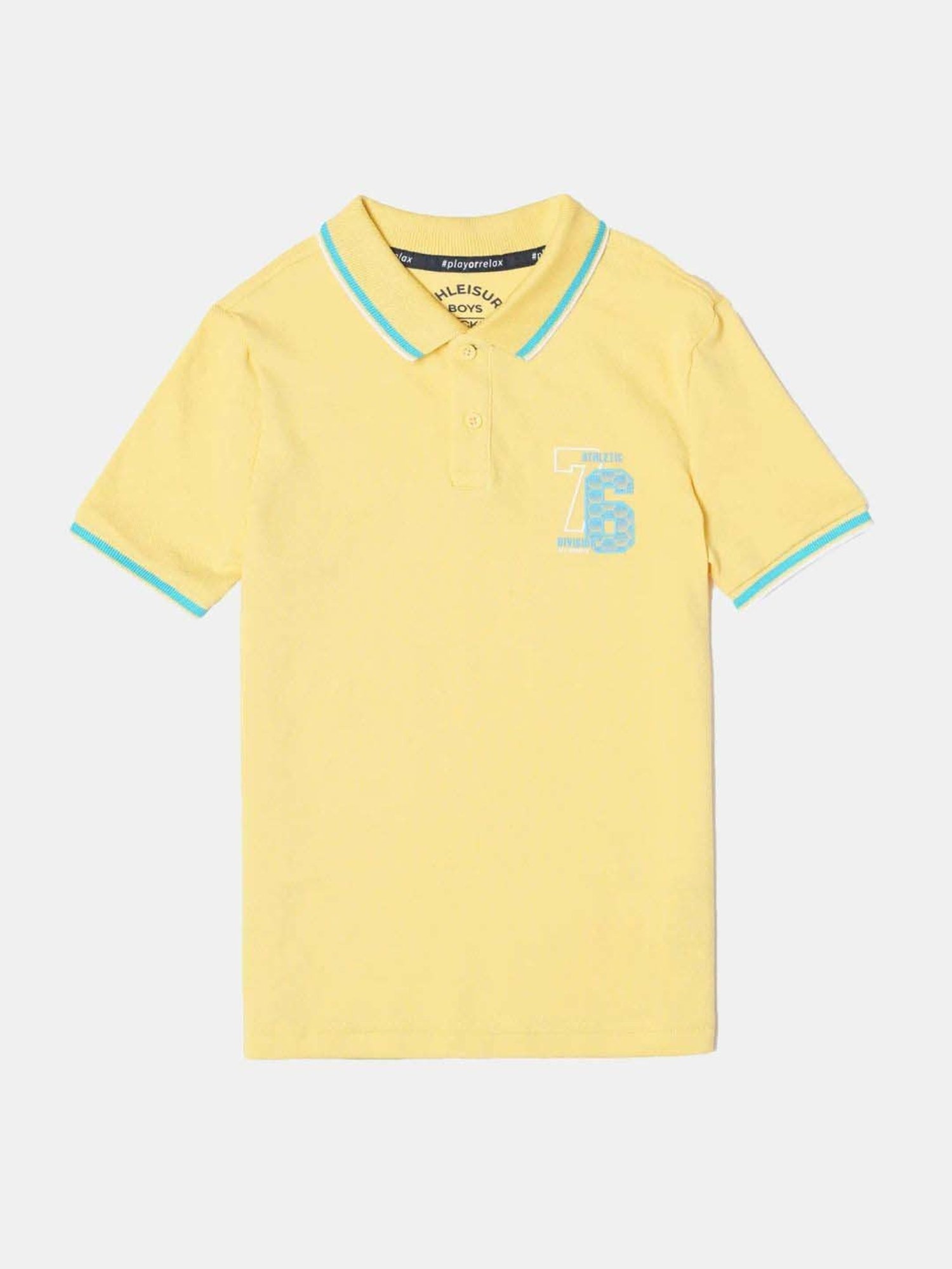 Jockey Kids Yellow Cotton Printed Polo T-Shirt