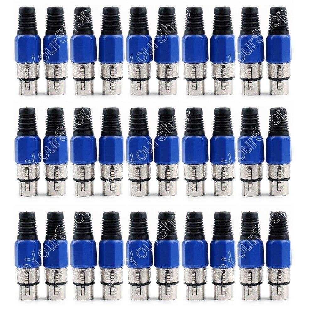 4 Pcs 3 Pin XLR Audio Cable Connector MIC Female Jack High Quality minijack plug Wire Connector