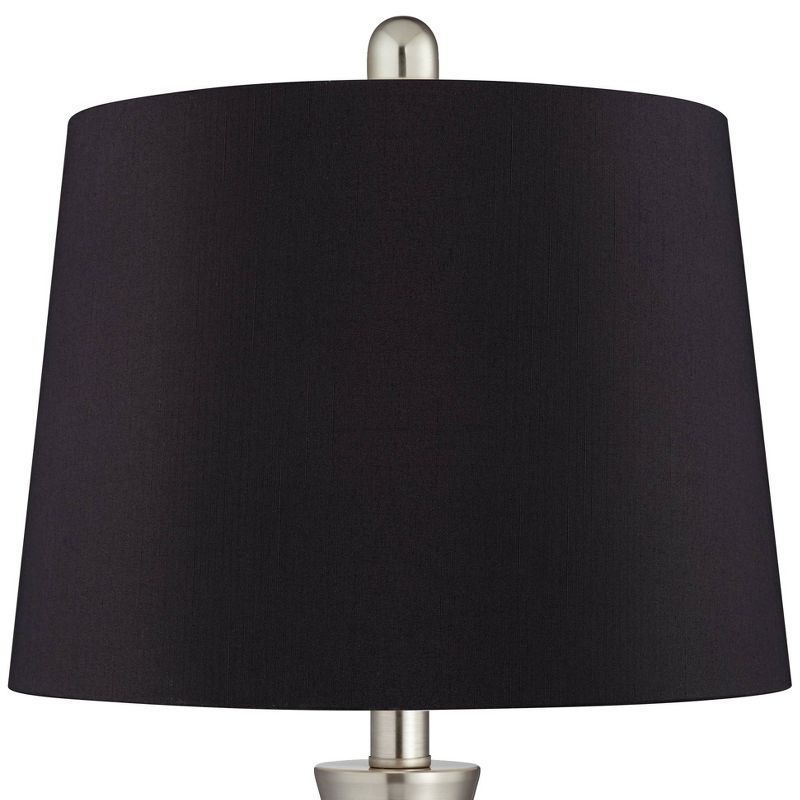 360 Lighting Gerson Brushed Nickel LED Black Shade Table Lamps Set of 2