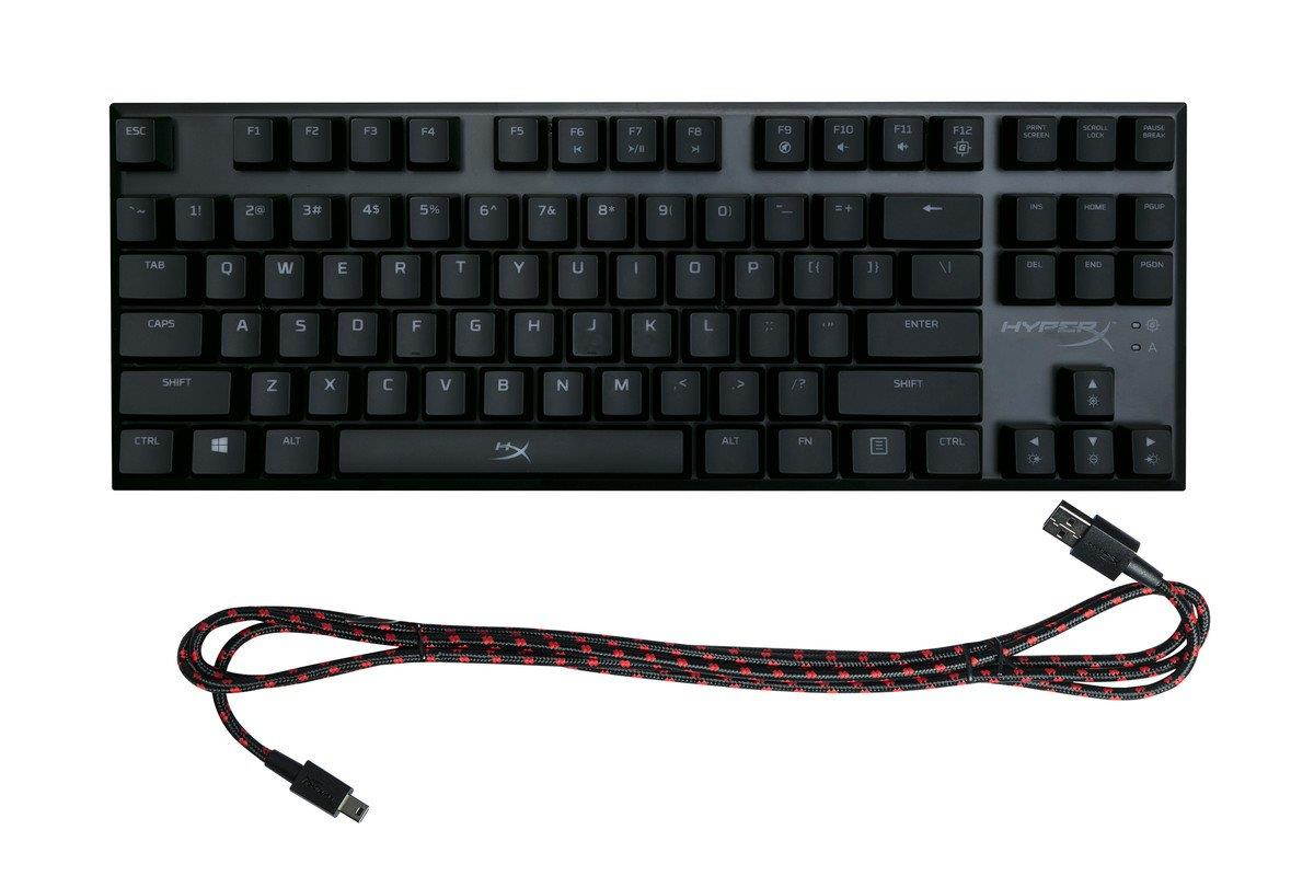 HyperX Alloy FPS Pro - Tenkeyless Mechanical Gaming Keyboard - 87-Key, Ultra-Compact Form Factor - Linear & Quiet - Cherry MX Red - Red LED Backlit (HX-KB4RD1-US/R1)