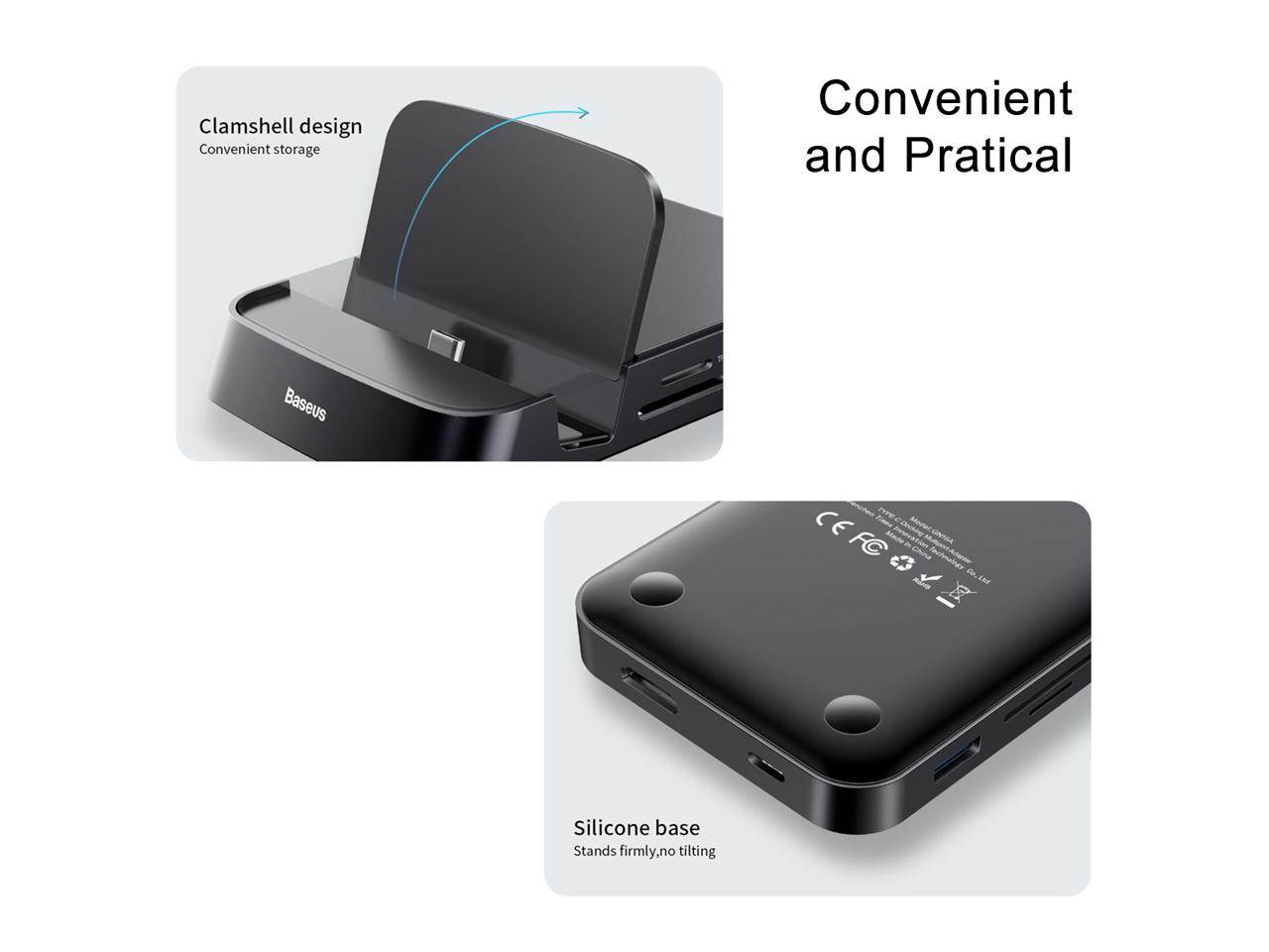 Baseus 15W 7 in 1 Type C HUB Docking Station For Samsung S10 for Dex Pad Station USB To HDMI Dock Power Adapter