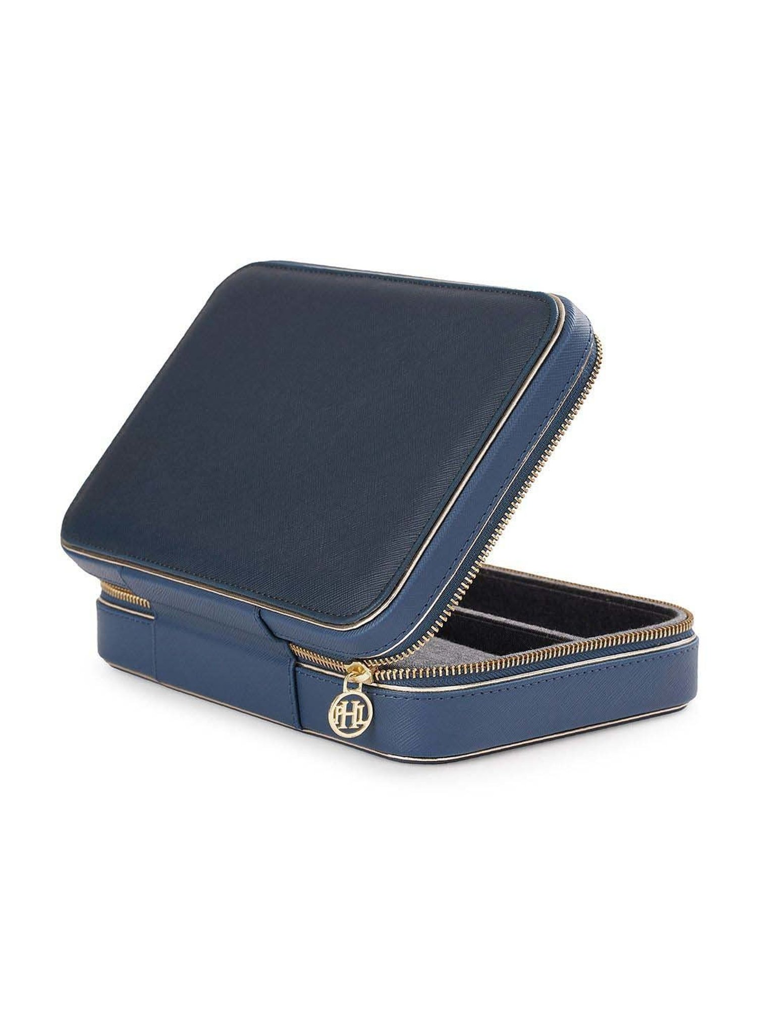 Pure Home and Living Blue Mdf Travel Rectangular Jewellery Box