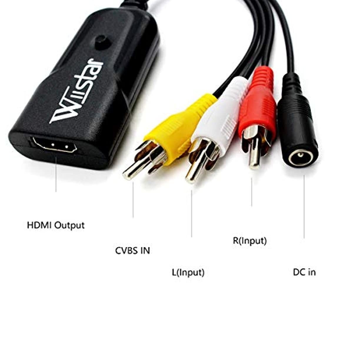 AV to HDMI,Composite CVBS 3RCA AV to HDMI Audio Video Converter Adapter with USB Charger Cable for PC Laptop Xbox PS4 TV STB