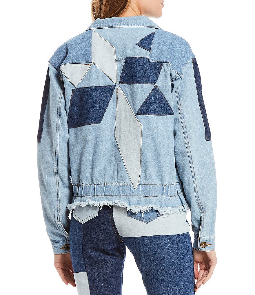 C&V Chelsea & Violet Patchwork Denim Jacket
