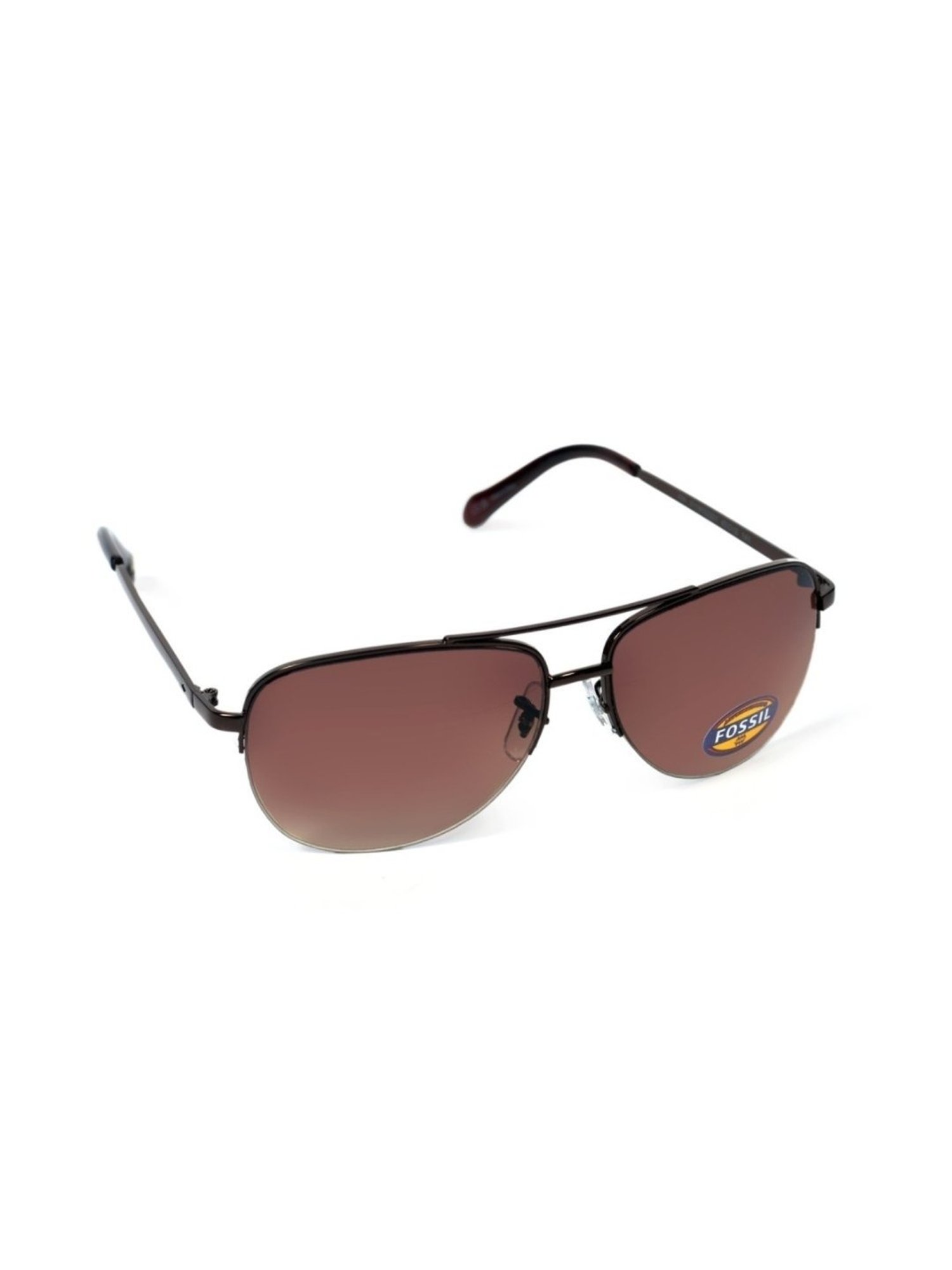 Fossil Brown Aviator UV Protection Sunglasses for Women