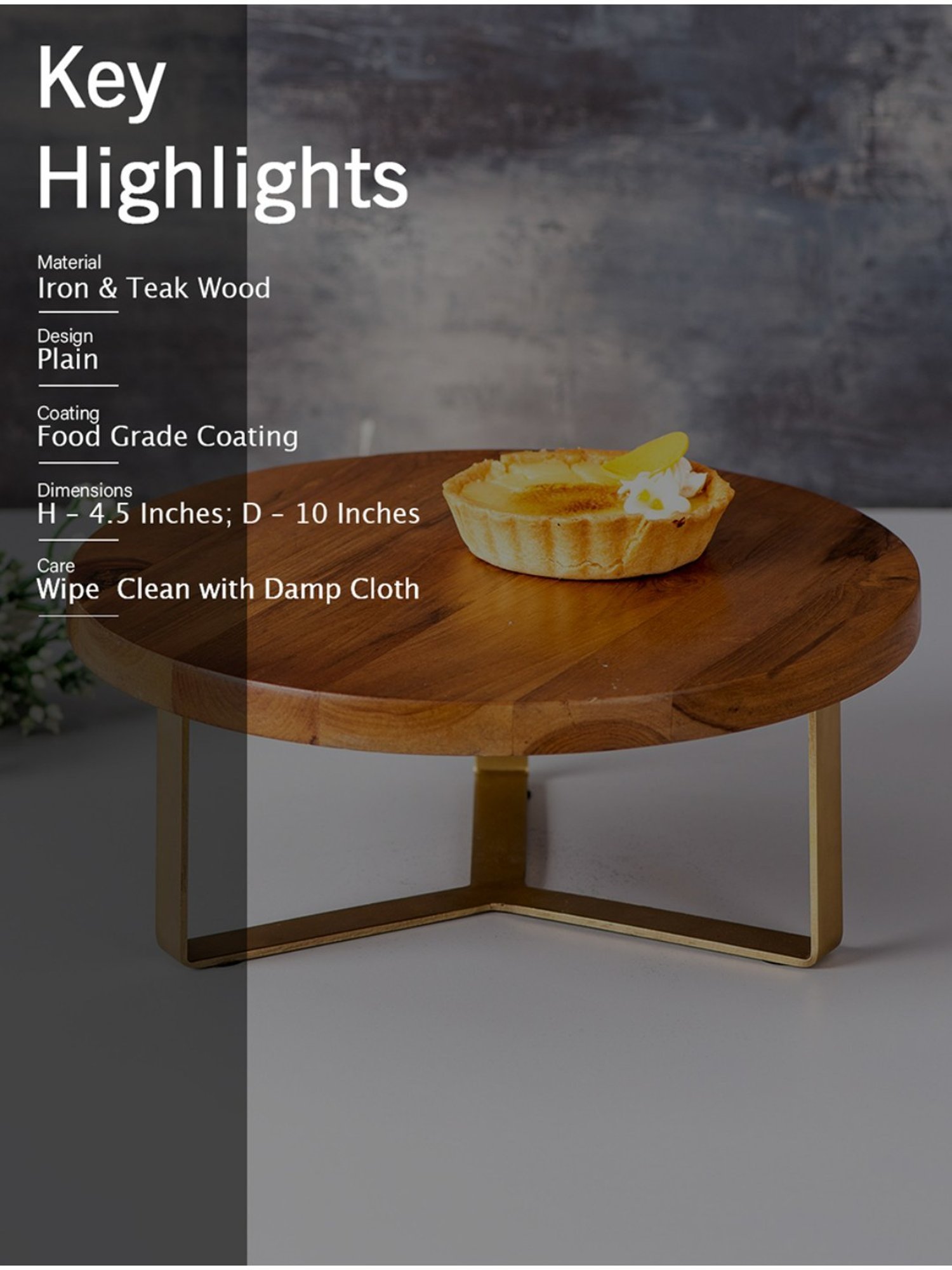 India Circus Color Bordered Blue Bone China Cake Stand