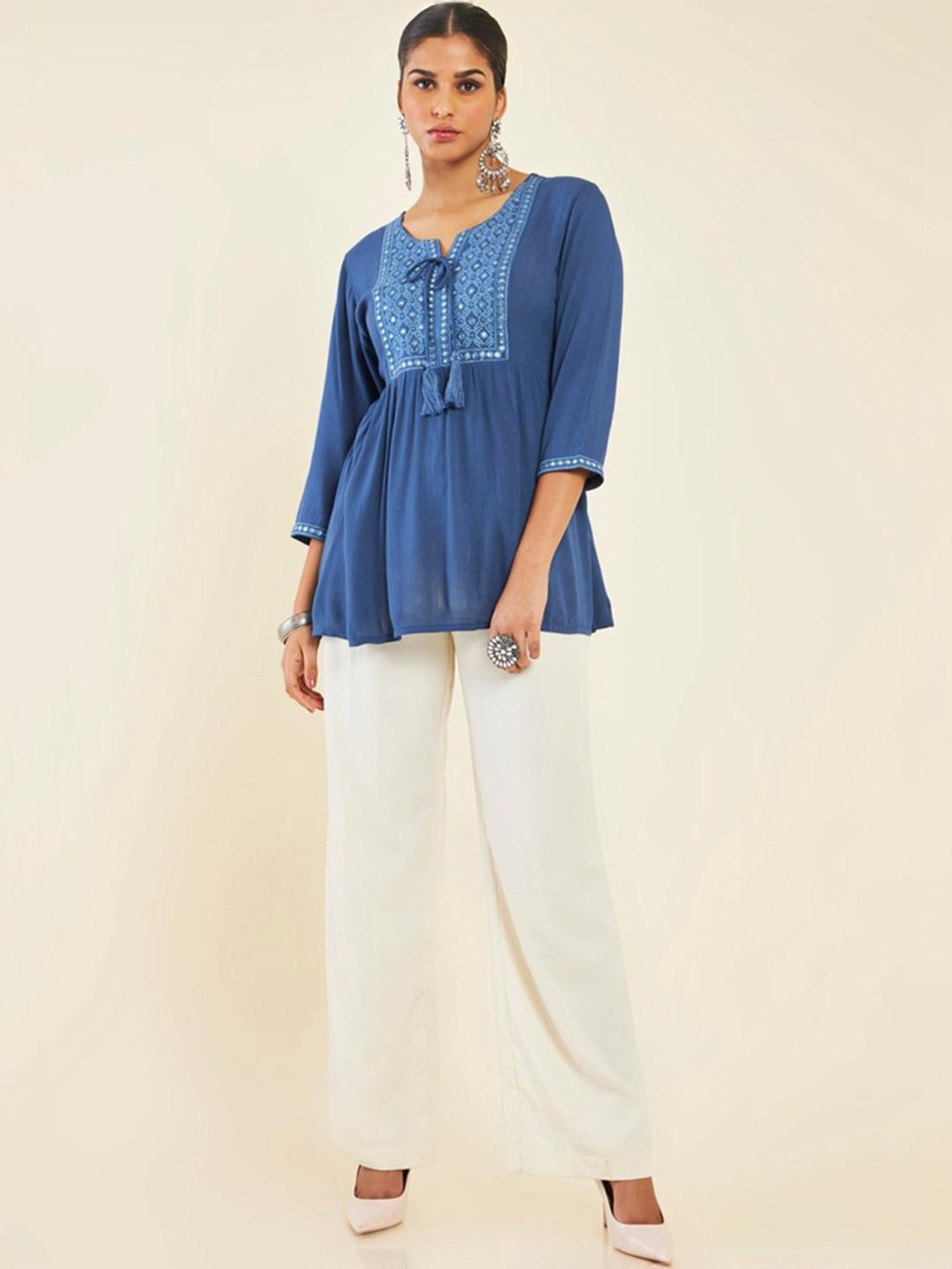 Soch Blue Embroidered Tunic