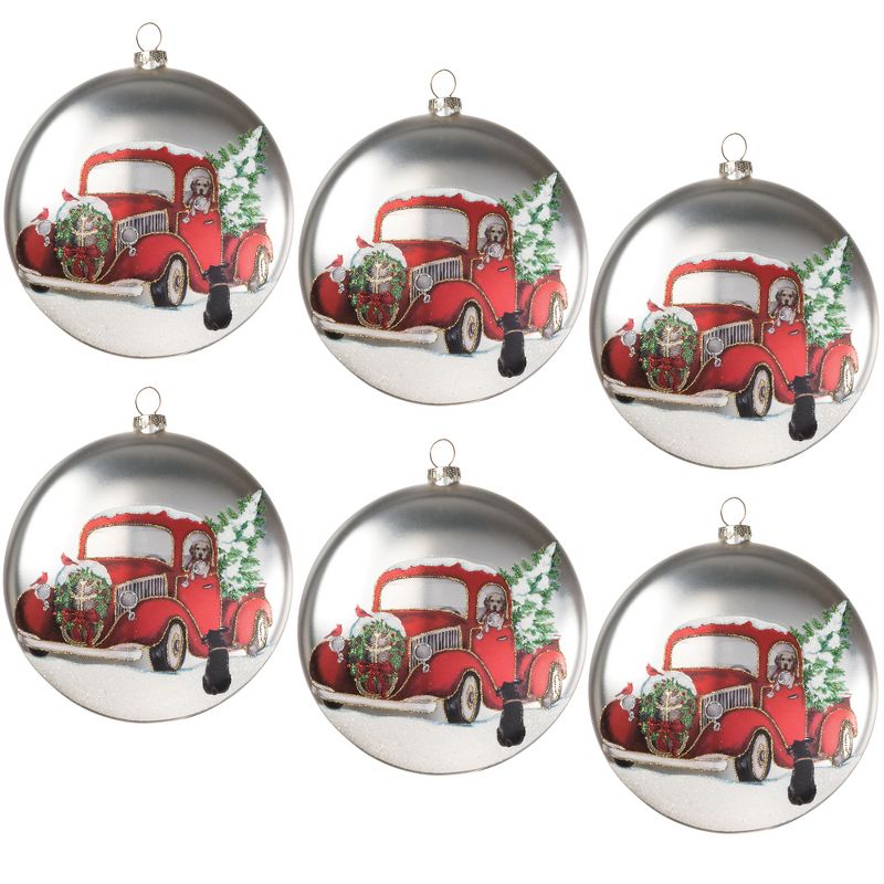 Sullivans Set of 6 Homeward Bound Disc Ornament Kit 5"H Red