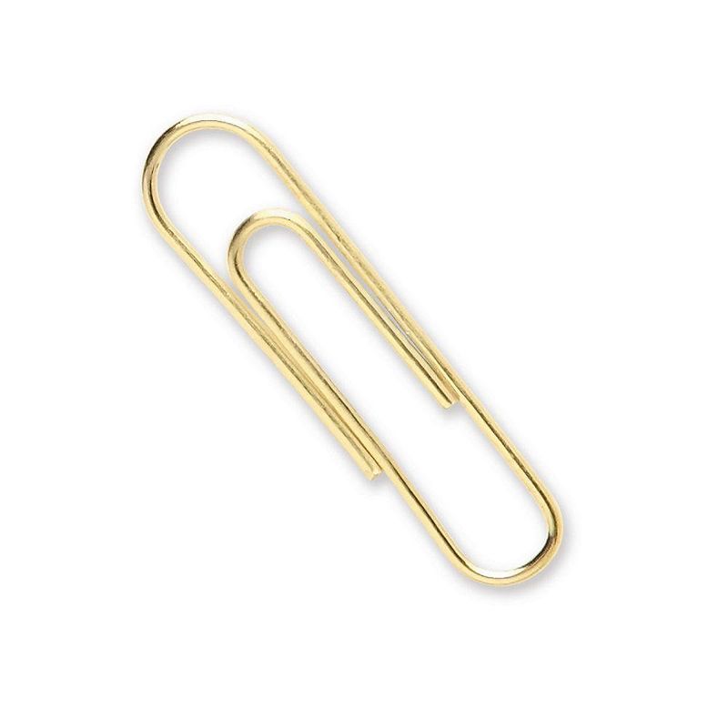 Acco Paper Clips Metal Wire Jumbo 1 3/4" Gold Tone 50/Box 72532