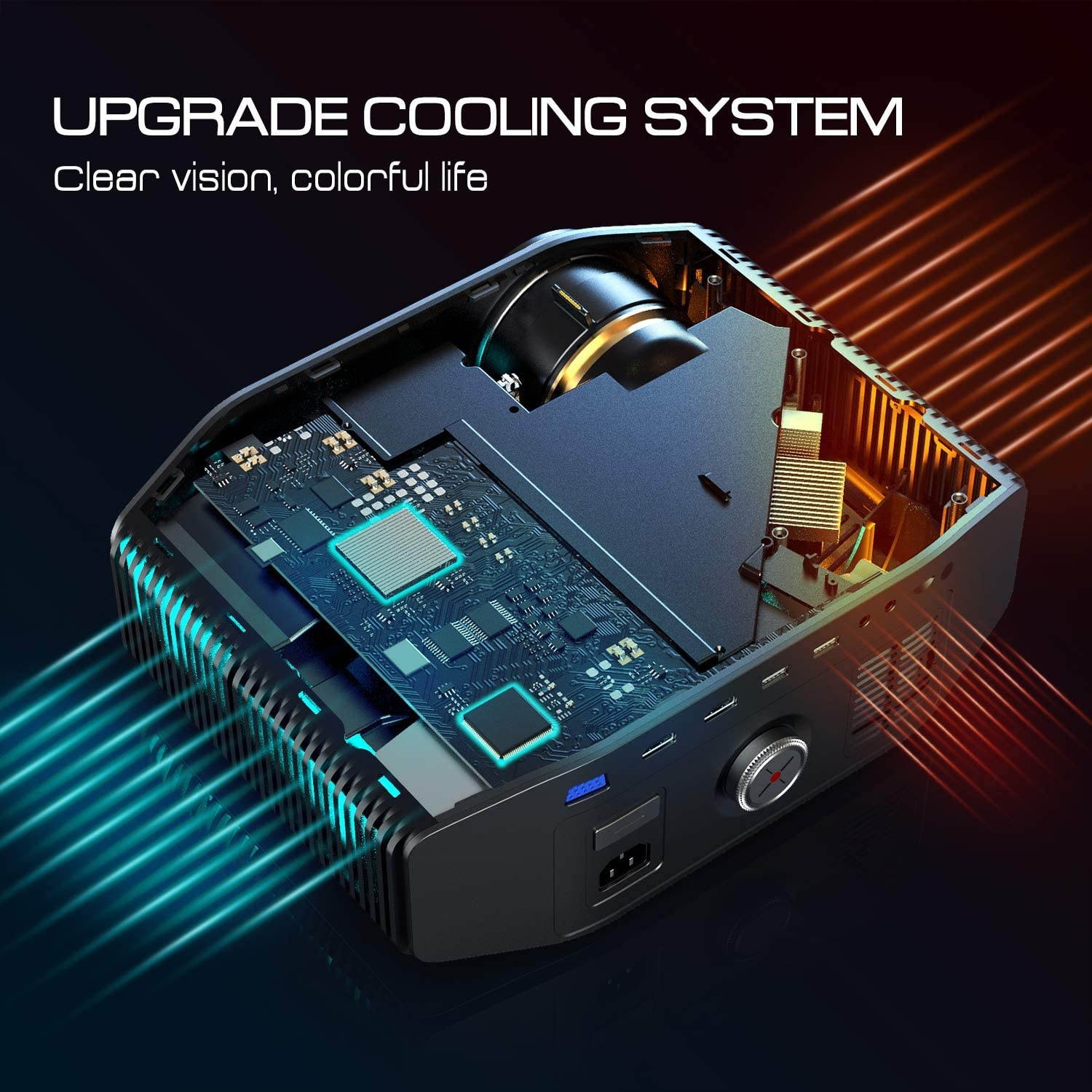 Projector for Outdoor Movies, vamvo L6200 1080P Full HD Video Projector with max 300&rdquo; Display, 5000Lux, Ideal for Outdoor, Home Theater, Compatible with Fire TV Stick, PS4, HDMI, VGA, AV and USB