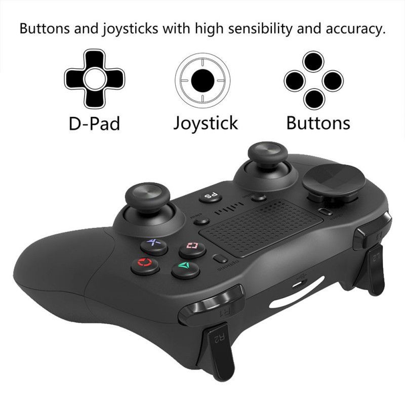 Dual Vibration Six Axis Integrated Bluetooth Wireless Game Controller With Gamepad Pressure Panel For PS4 / Android / PC