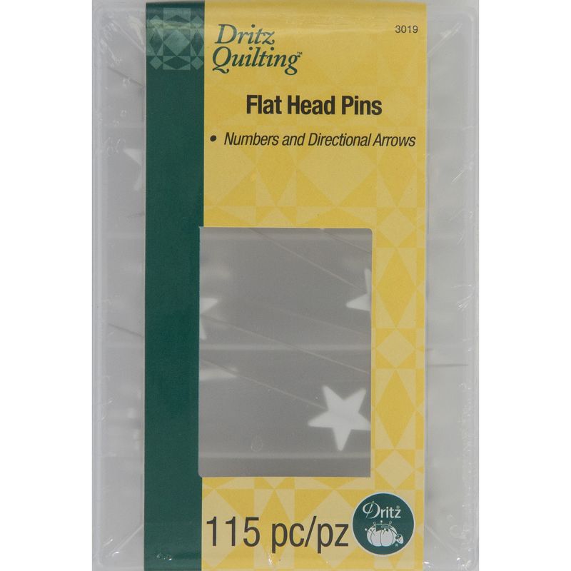 Dritz Quilting Numbered & Directional Flathead Pins 115/Pkg