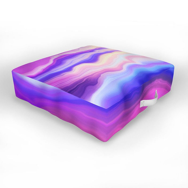 Marta Barragan Camarasa Lilac luminous strokes Outdoor Floor Cushion - Deny Designs