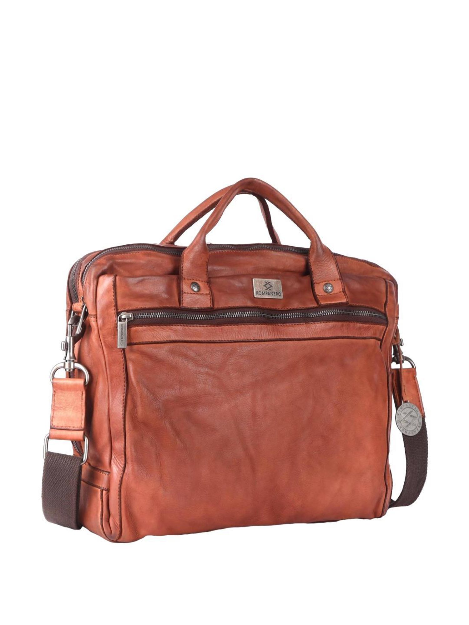 KOMPANERO Aaron Tan Solid Laptop Messenger Bag