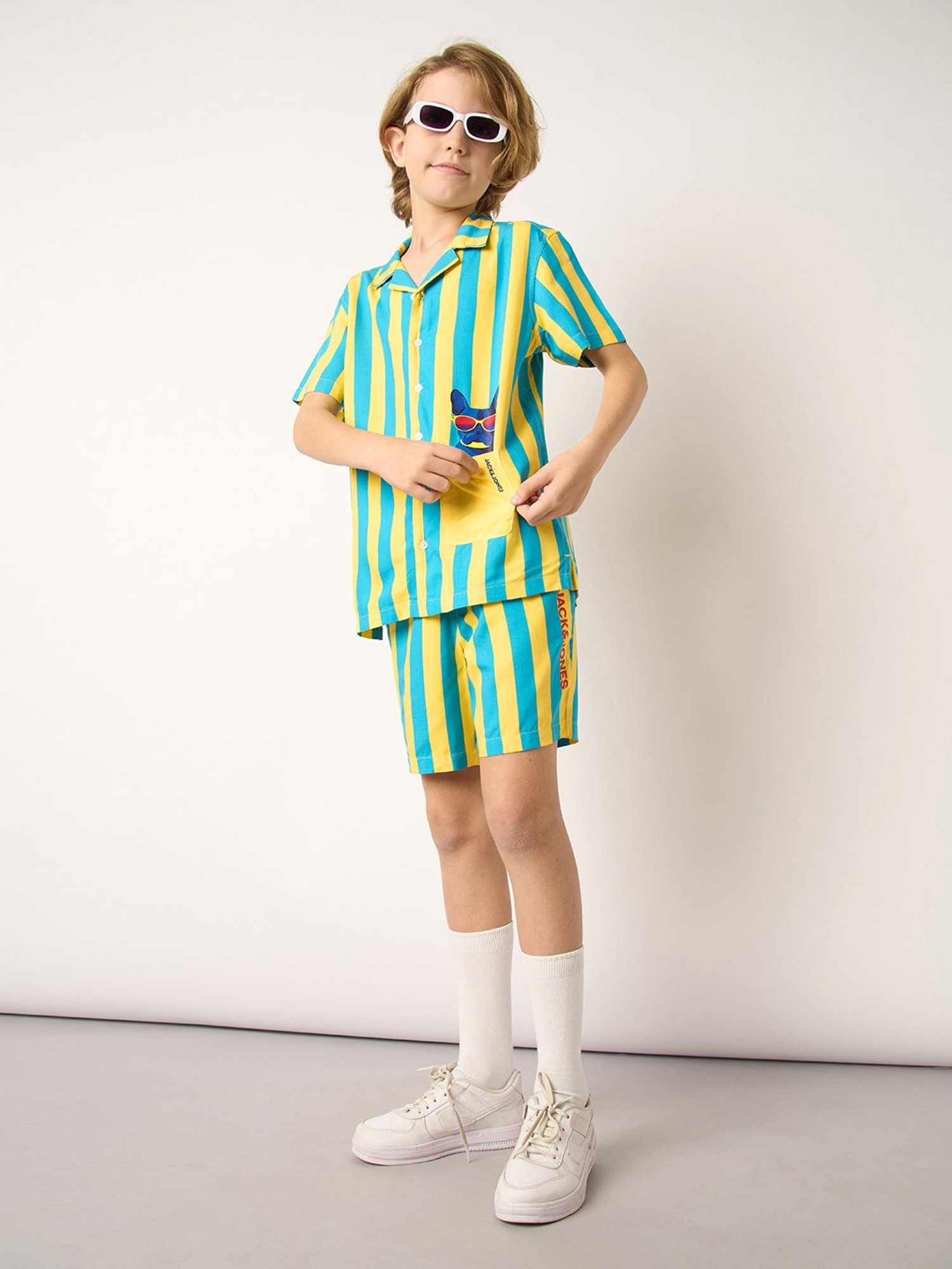 Jack & Jones Junior Boys Yellow & Blue Striped Shirt