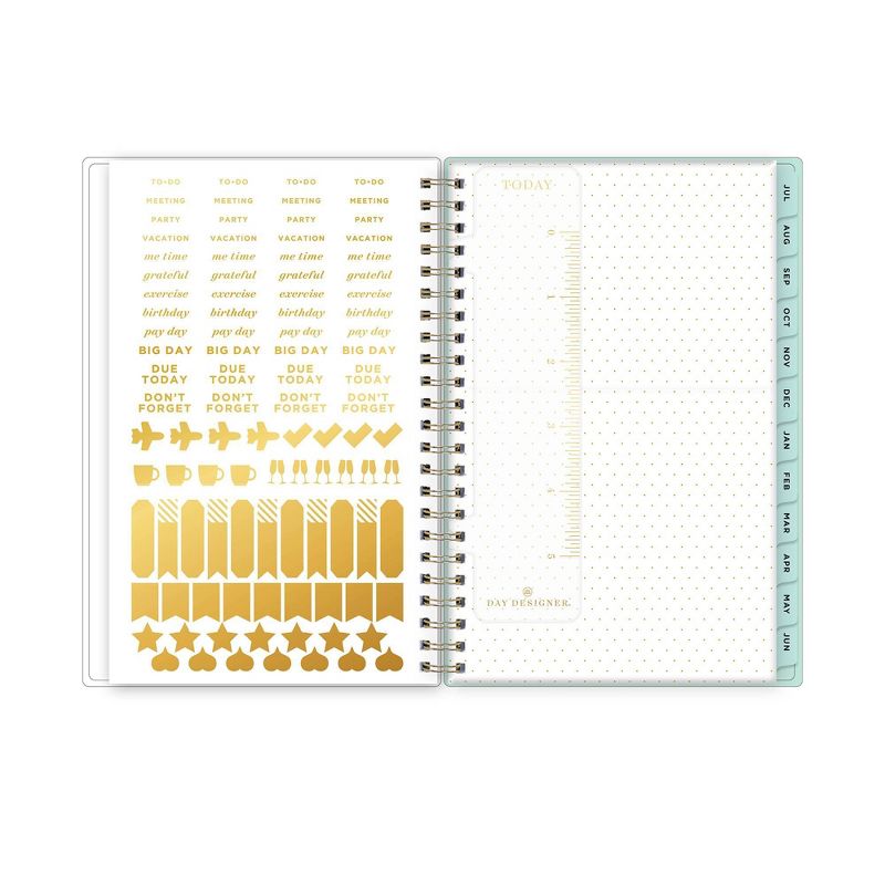 2021-22 Academic Planner 8"x5" Clear Pocket Cover Weekly/Monthly Wirebound Tulip Garden Mint - Day Designer
