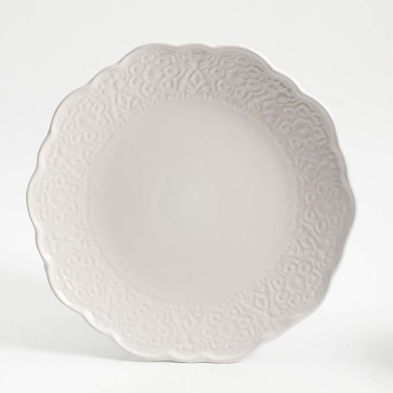 Gibson Elite Portina 124306.16R Round Everyday 16 Piece Reactive Glaze Dinnerware Set Plates, Bowls, and Mugs, Microwave and Dishwasher Safe, White