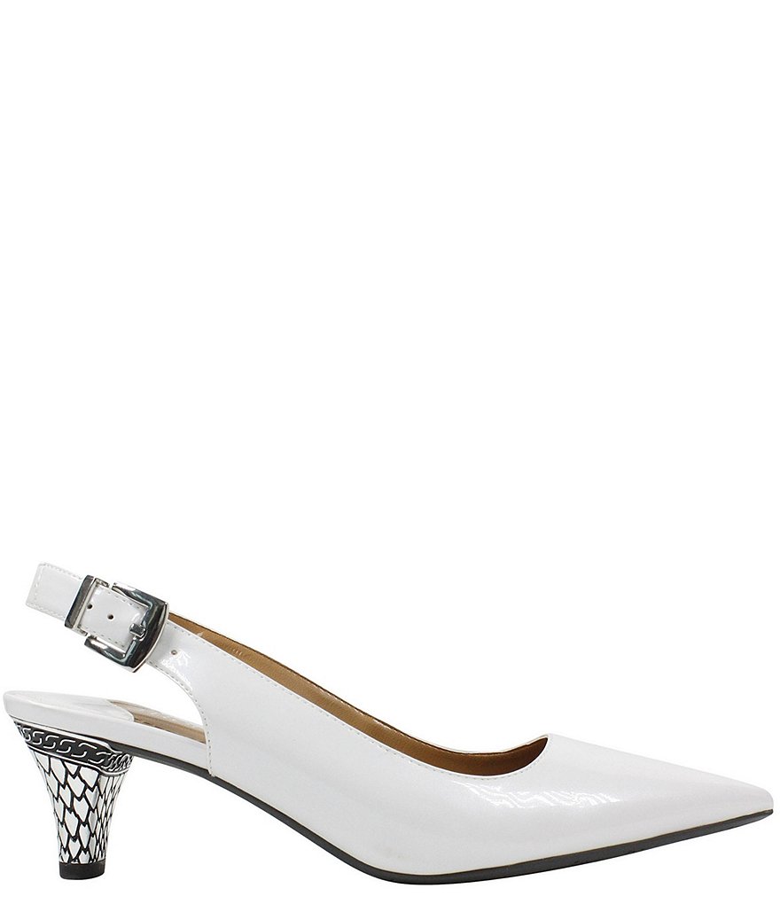 J. Renee Mayetta Slingback Pearlized Patent Dress Metal Heel Pumps