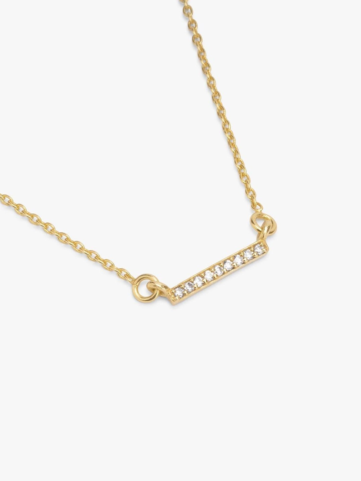 March by FableStreet 92.5 Sterling Silver Studded Bar Necklace in Gold-Plating for Women