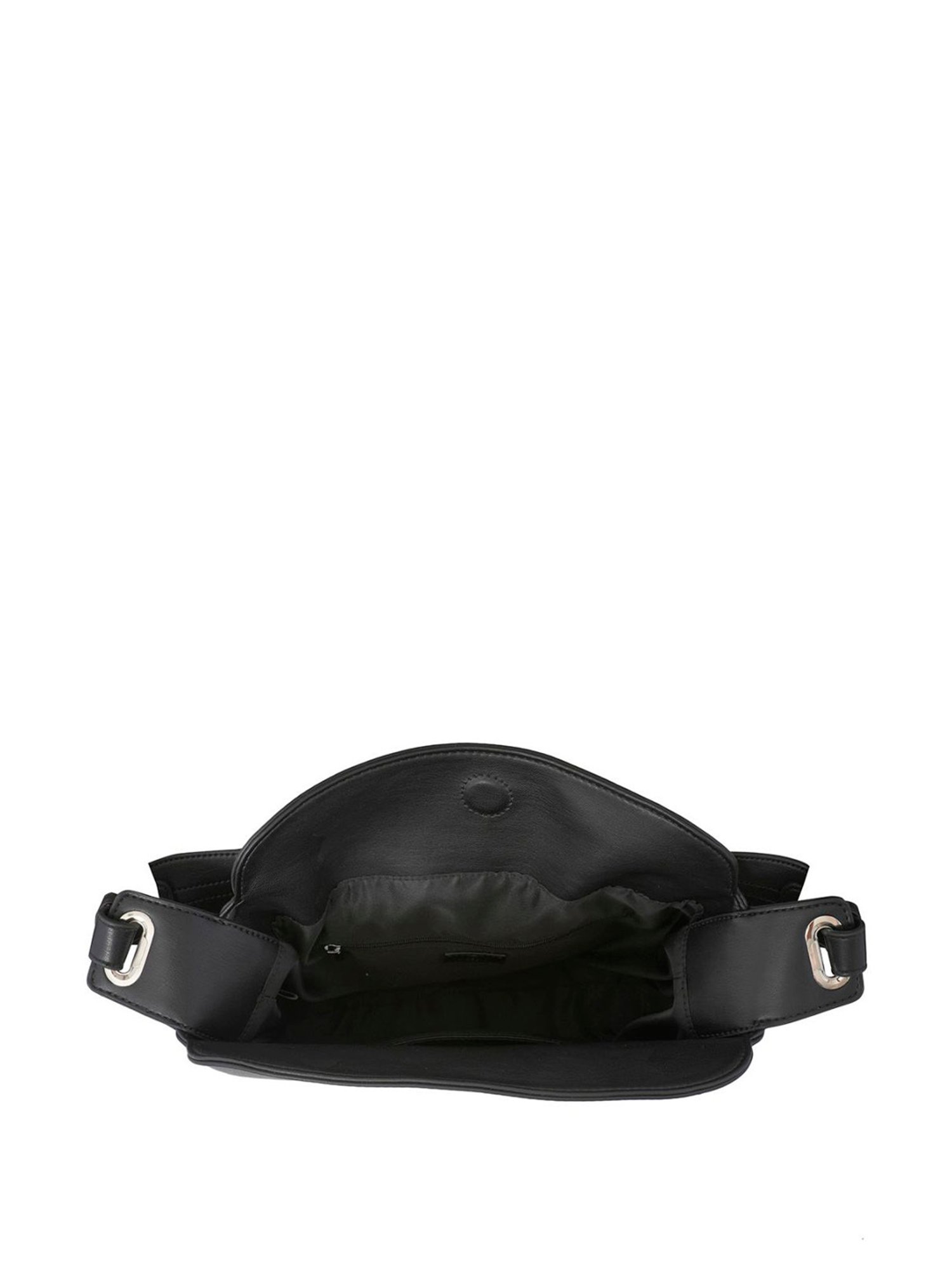 United Colors of Benetton Eve Black PU Solid Hobo Shoulder Handbag