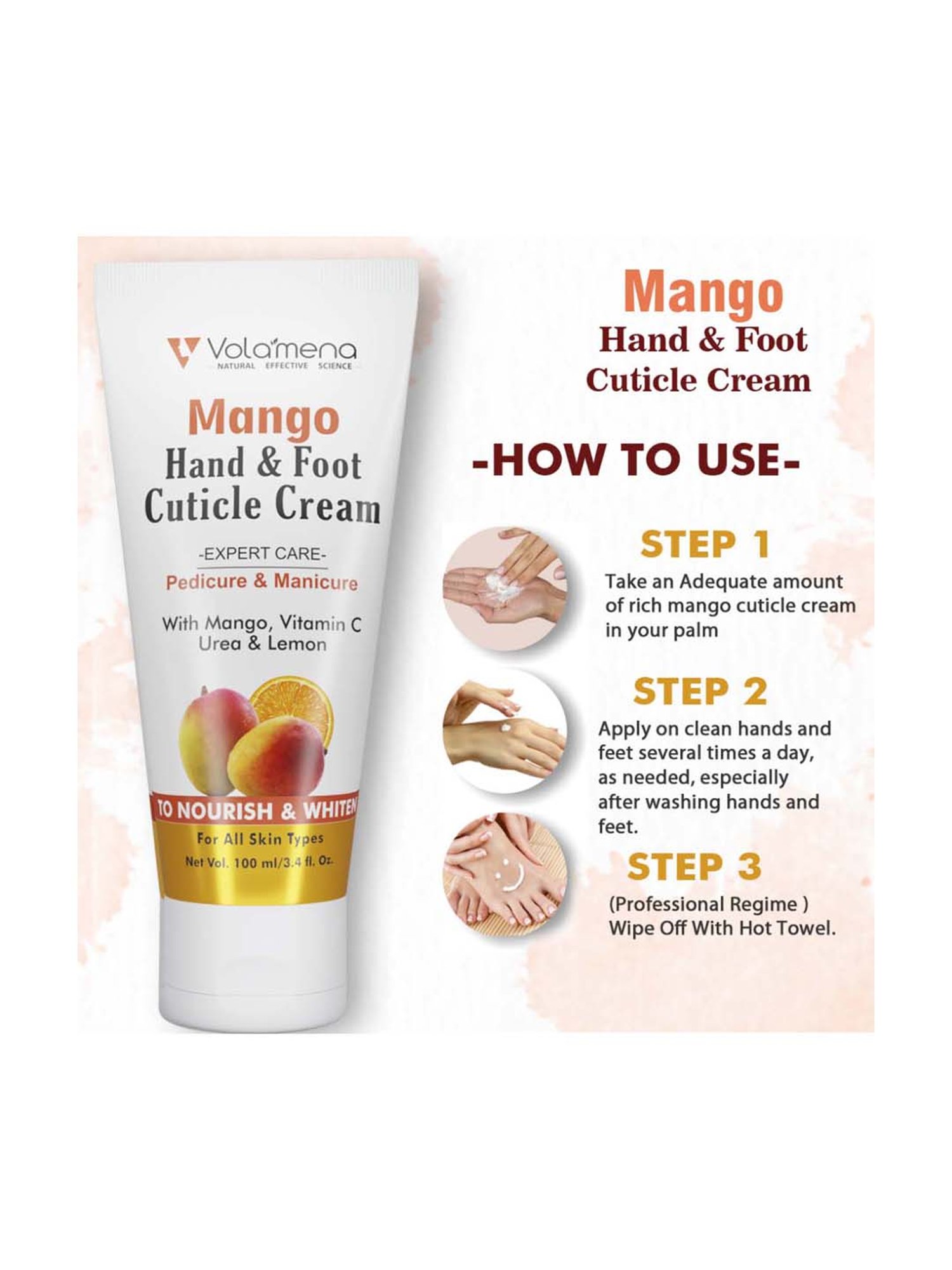 Volamena Mango Hand And Foot Cuticle Cream - 100 ml