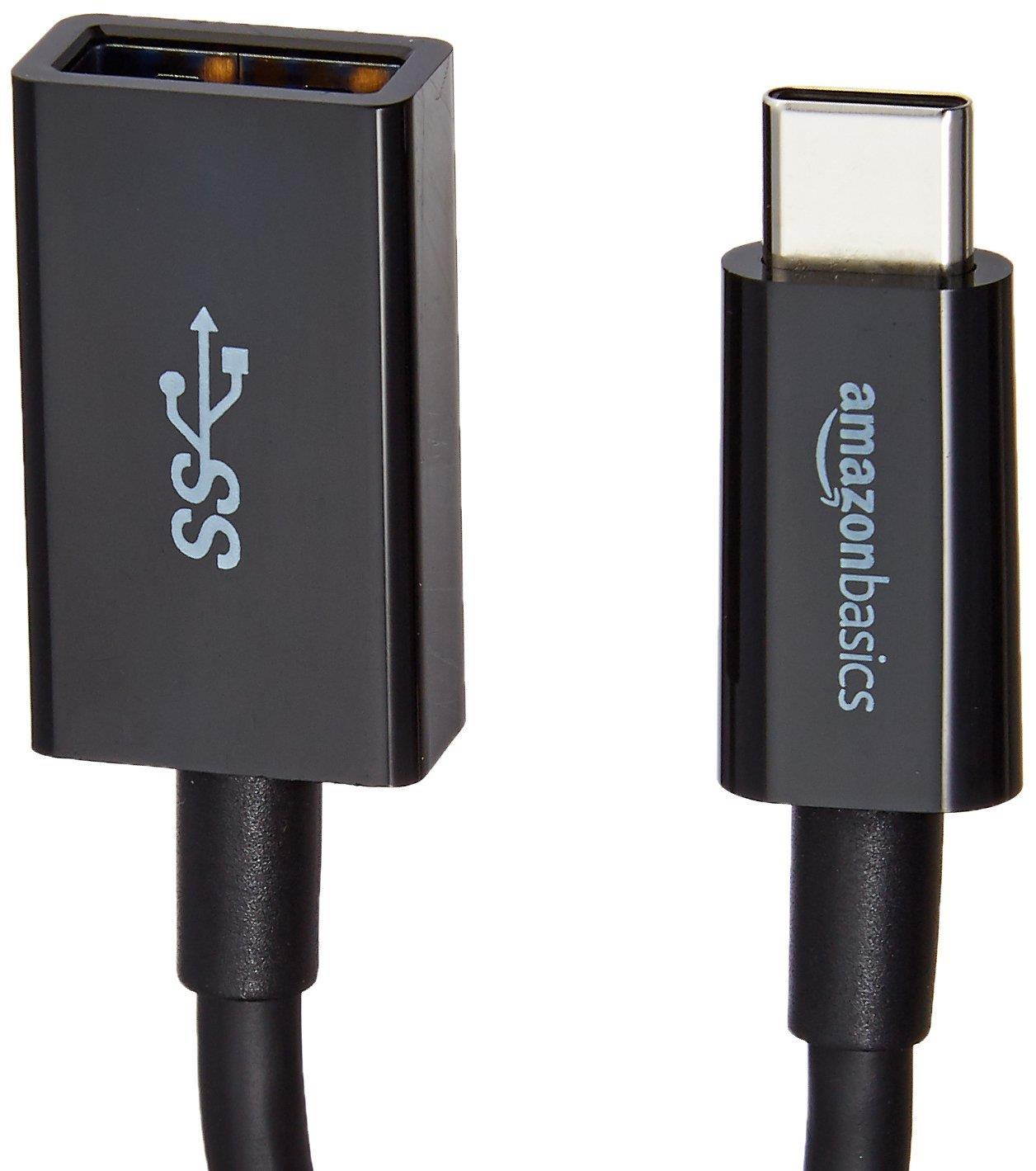 basics usb type-c to usb 3.1 gen1 female adapter cable - black