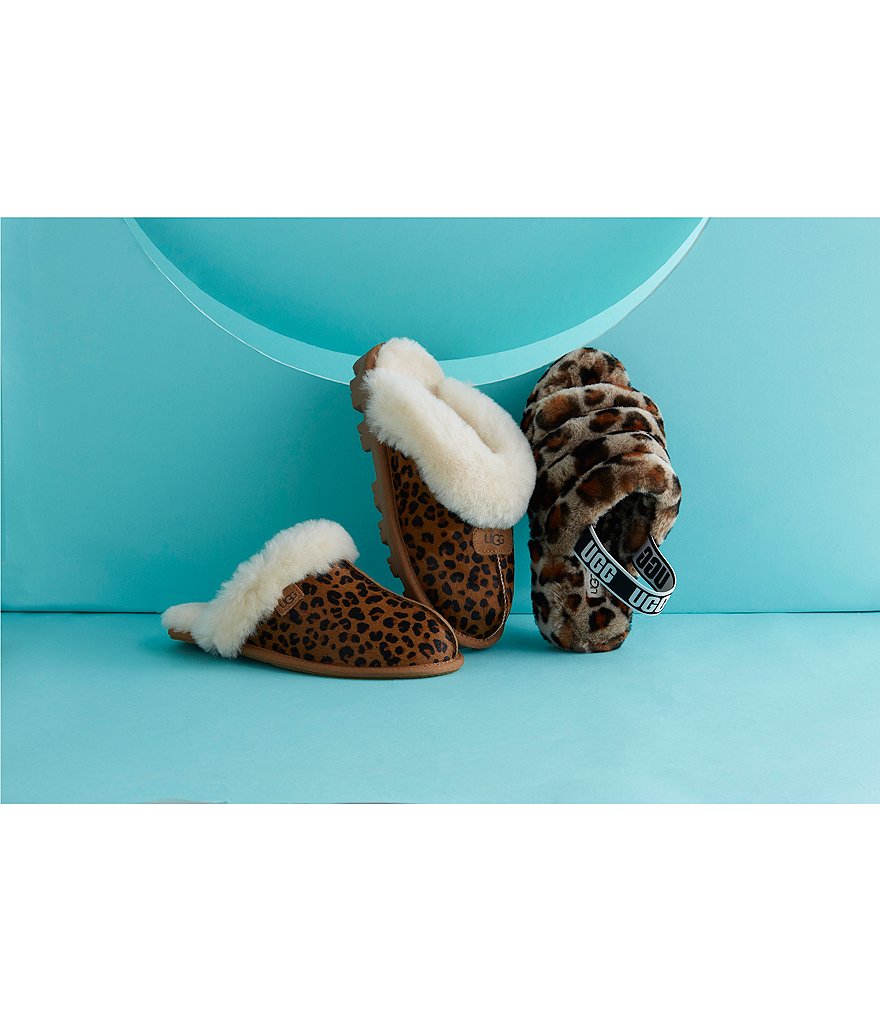 UGG&reg; Fluff Yeah Leopard Print Fur Slides