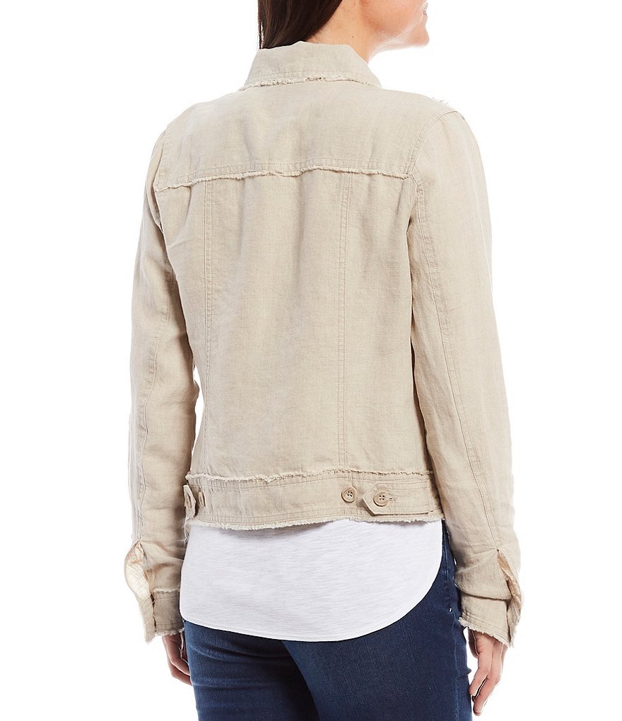 Tommy Bahama Two Palm Raw Edge Point Collar Button Front Jacket