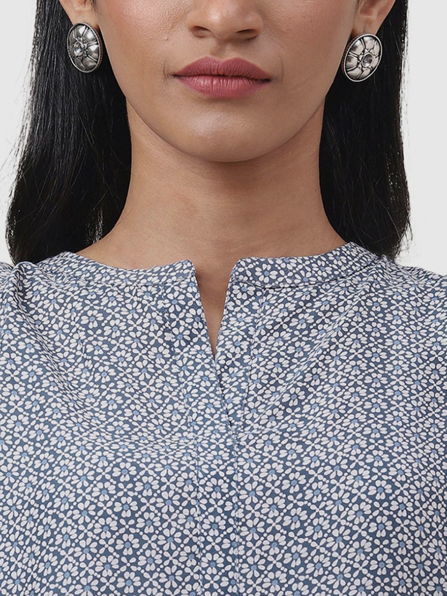 Fabindia Blue & White Printed Tunic