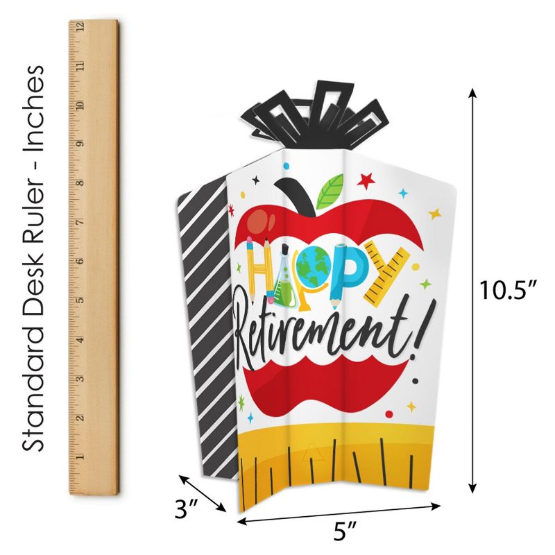 Big Dot of Happiness Teacher Retirement - Table Decorations - Happy Retirement Party Fold and Flare Centerpieces - 10 Count