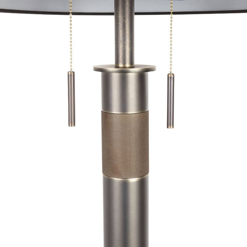 Trophy Industrial Table Lamp - Gun Metal with Black Linen Shade (Includes LED Light Bulb) - LumiSource