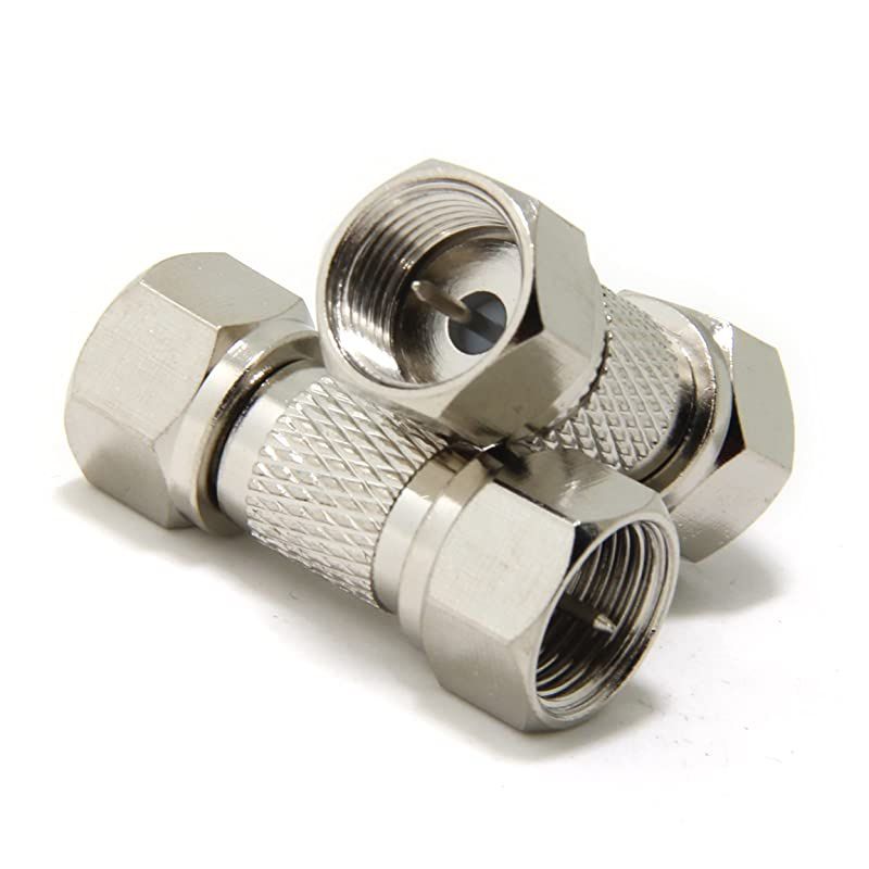 F Type Male to Male 75 OHM Coax Adapter Coupler 5Pack