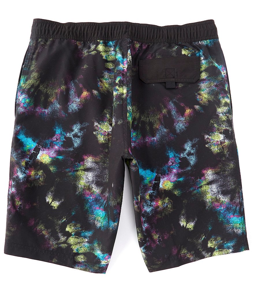 Roundtree & Yorke Big & Tall 10#double; and 12#double; Inseam Circle Tie Dye Swim Trunks