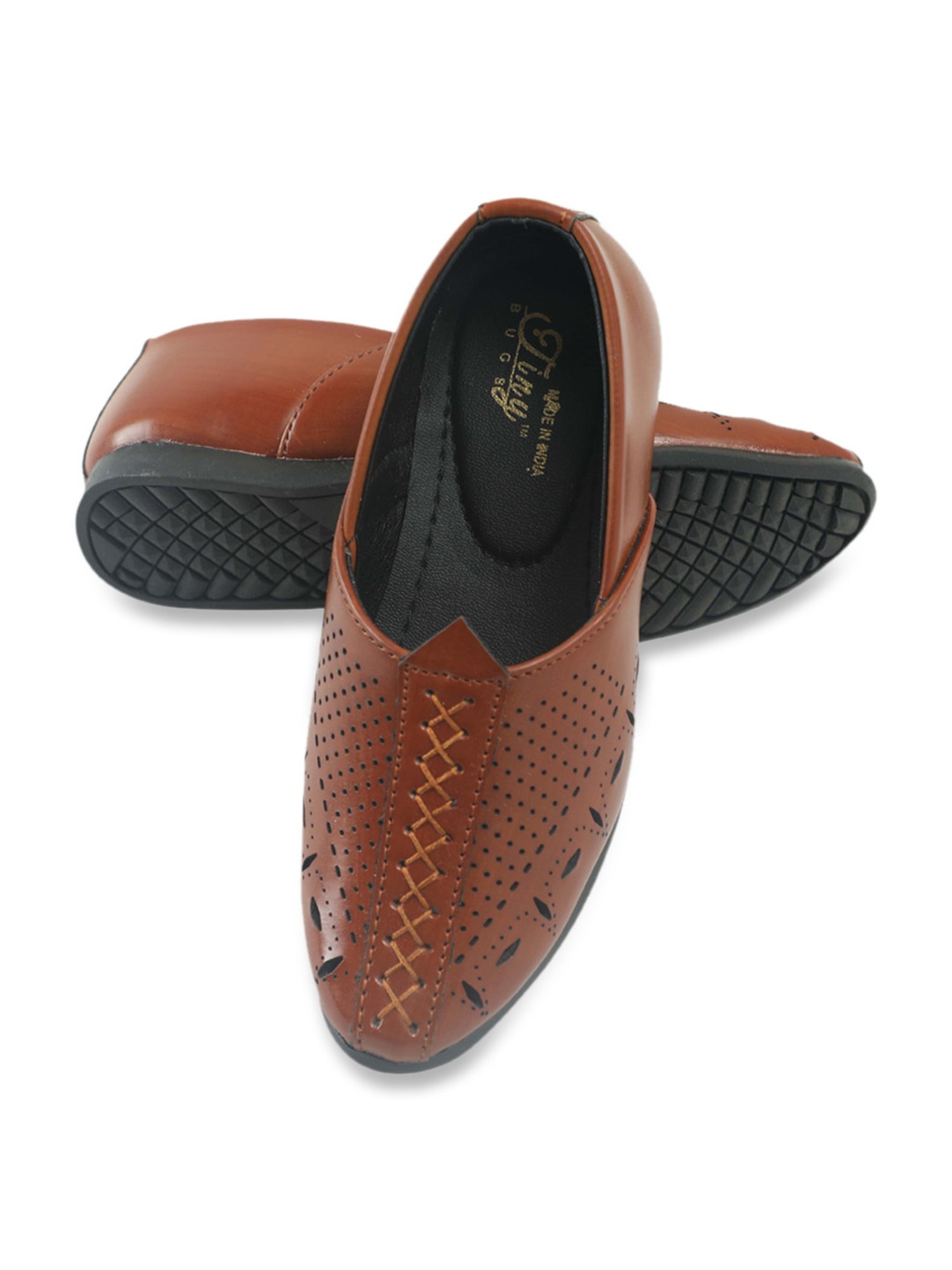 Tiny Bugs Kids Tan Ethnic Shoes