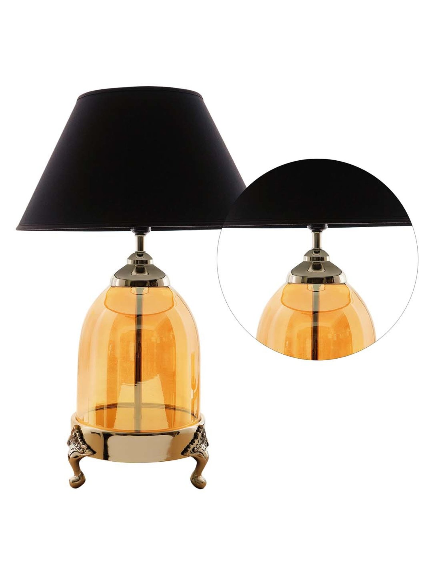 Kapoor E Illuminations 'Serenity' Navy & Antique Gold Glass Table Lamp - Set of 1